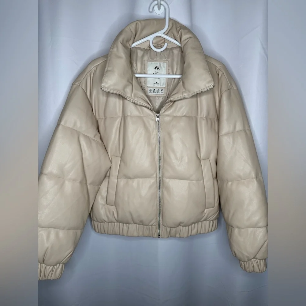 Abercrombie & Fitch CINCHED CUFF MINI PUFF - Winter Jacket beige size M - Picture 6 of 14